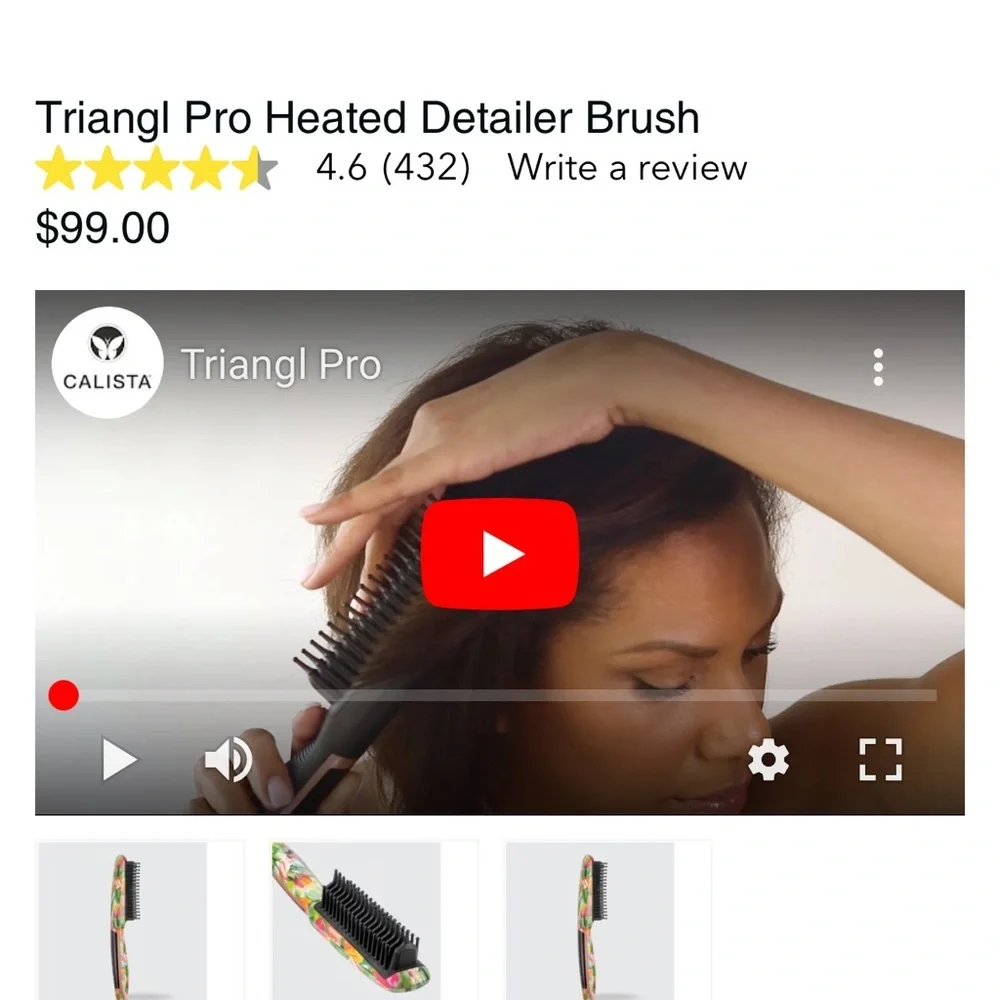 CALISTA Triangl Pro Heated Detailer Brush Daffodil Floral in Color - Picture 4 of 6